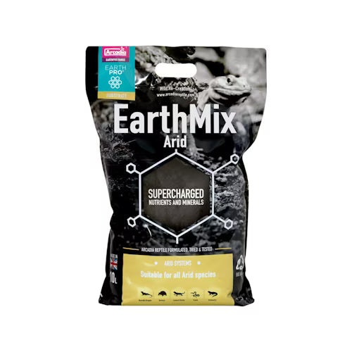 Arcadia EarthMix Arid Bioactive Reptile Substrate – Desert Vivarium Soil for Snakes & Lizards (5–10L)