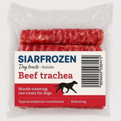 SiarFrozen Beef Trachea 3 pack 500g — Natural frozen beef trachea for dogs, a high-glucosamine dental chew for joint support and mental stimulation.
