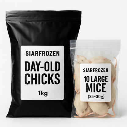 SiarFrozen Raw Feeding Bundle – 1kg Day-Old Chicks & 10 Large Mice 25–30g