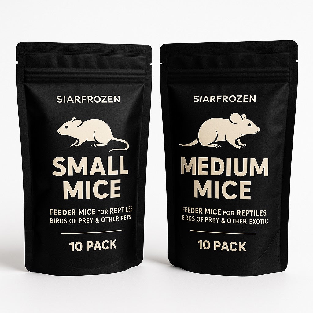SiarFrozen Feeder Mice Combo – Small 10-15g & Medium 16-25g 10 + 10 Pack