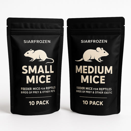 SiarFrozen Feeder Mice Combo – Small 10-15g & Medium 16-25g 10 + 10 Pack